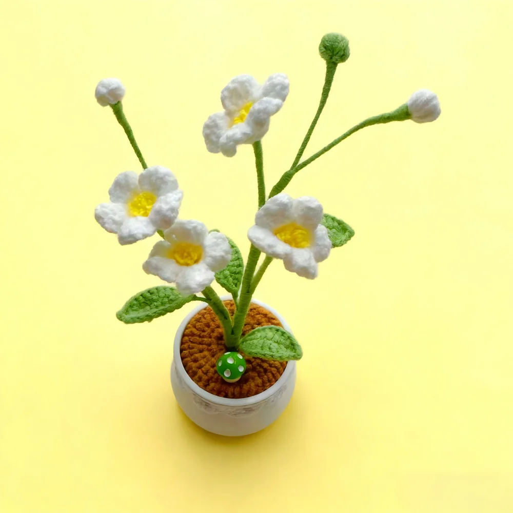 수제 훅 옥살리스 잔디꽃, 도자기 모조 꽃, 홈 데코레이션, 웨딩 데코레이션