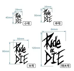 Bike Frame Stickers Ride or Die Top Tube Decals for Car Bicycle Decorative Frame Decal Bike Car Motorcycle Decals Accessories