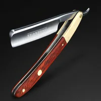 Redwood Handle Traditional Shaver Men's Manual Shaver Carbon Steel Manufacturing Shaver 1