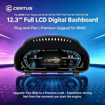 Para BMW Serie 5 F10 F07, X3 F25, X5 F15, X6 F16, pantalla LCD digital de 12.3 pulgadas para el tablero con nueva interfaz de usuario, plug-and-play, reemplazo compatible del velocímetro original. 1