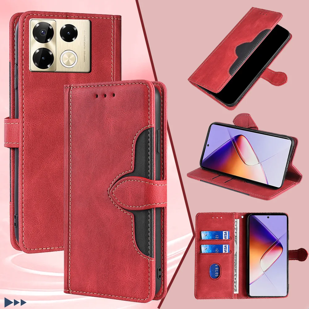 Vintage Leather Flip Wallet Cover with Dual Card Slots and Anti-Scratch Protection