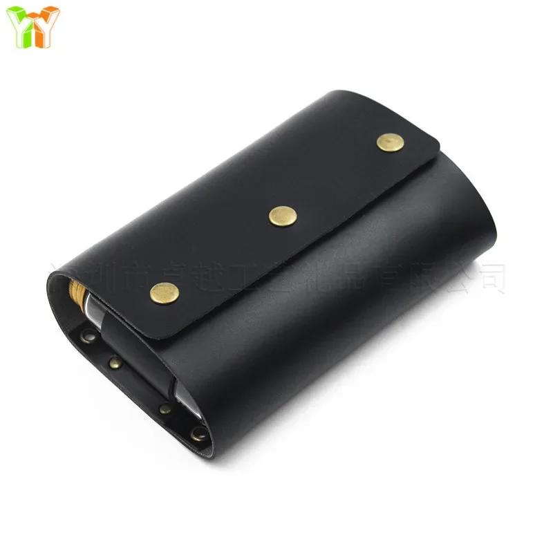 Portable Camping Seasoning Spices Bottle Tableware Leather Storage Bag with 4 Cans Holder Portable Kit For BBQ Picnic Kitchen
