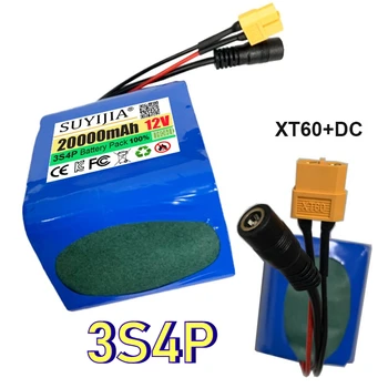 Batteria 12V 3S4P 20000mah 18650 batterie ricaricabili agli ioni di litio 20Ah con scheda di protezione dei pacchi batteria al litio BMS