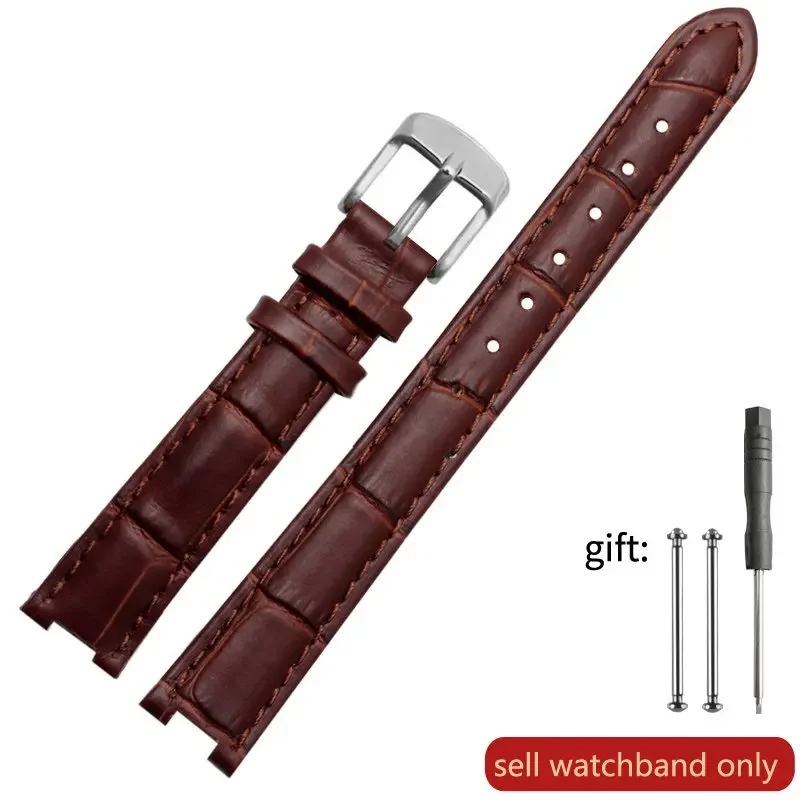 thumbnail image 1 of Correa de reloj de cuero genuino con patrón de bambú y burbujas para mujer Folli Follie, correa de reloj de cuero cóncavo para mujer de 16 mm, 1 of 5