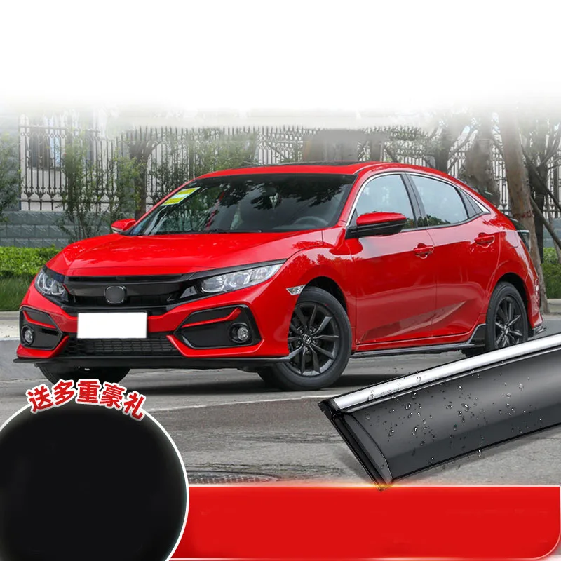 

Window Visor Rain Guard Deflector Weather Shields For Honda Civic 2016 2017 2018 2019 2020 Car-styling Accessories