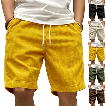 2024 American Heavy Duty Work Shorts Summer I Trendy Retro Corduroy Fashion Brand Men's Casual Shorts 1