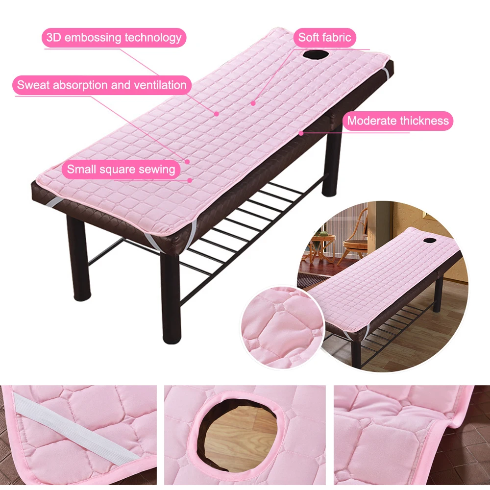 Non-slip Spa Massage Bed Table Sheet Beauty Massage Bed Mattress With Face Breath Hole Salon Mattress Sheet 3 Sizes