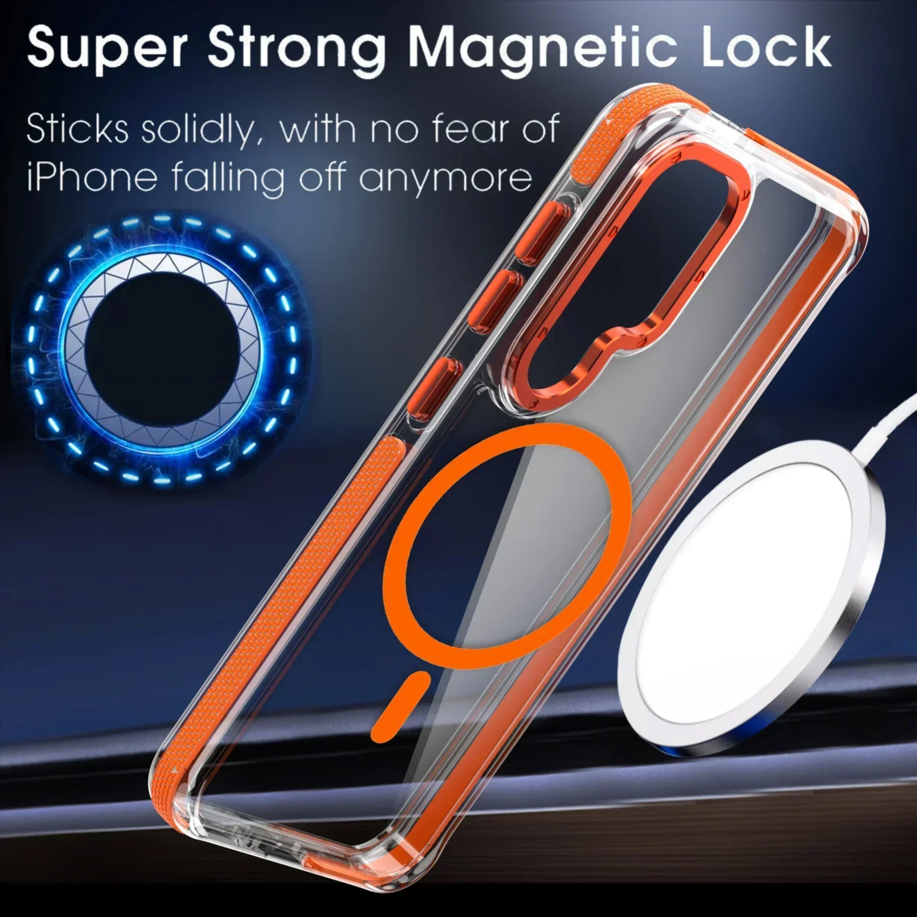 Luxury MagSafe Wireless Charging Clear Phone Case - Magnetic Shockproof Transparent Cover