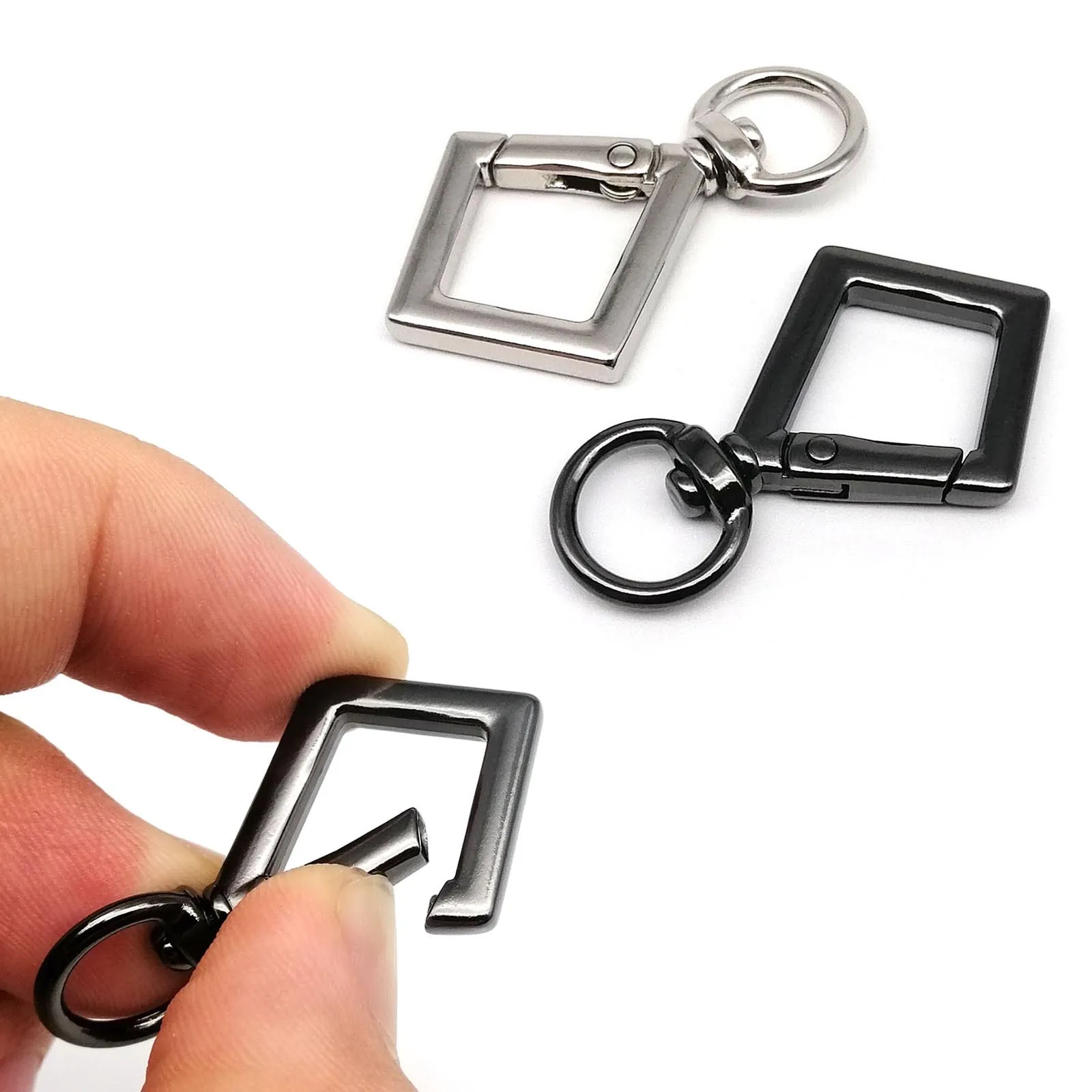 1/2/5 Stück rhombische runde Hummer Leder Tasche Handtasche Riemen Stecker Anhänger Schlüsselanhänger Frühling Schlüsselanhänger Schnappverschluss Clip Trigger Haken – Detail 18