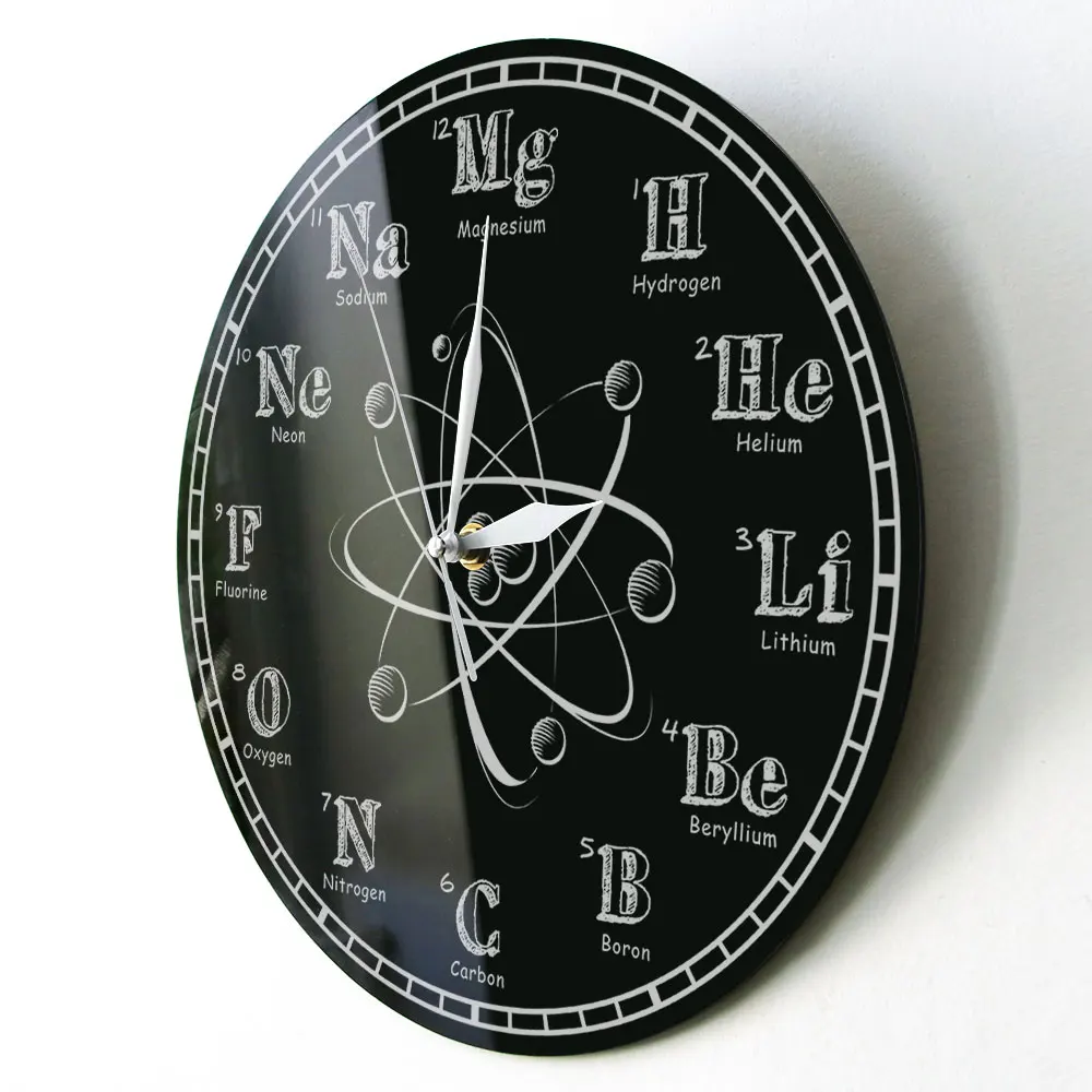 Chemical Symbols Wall Clock Periodic Table Chalkboard Chemistry Teacher’s Wall Clock Modern Wall Clock Classroom Wall Art Decor 2