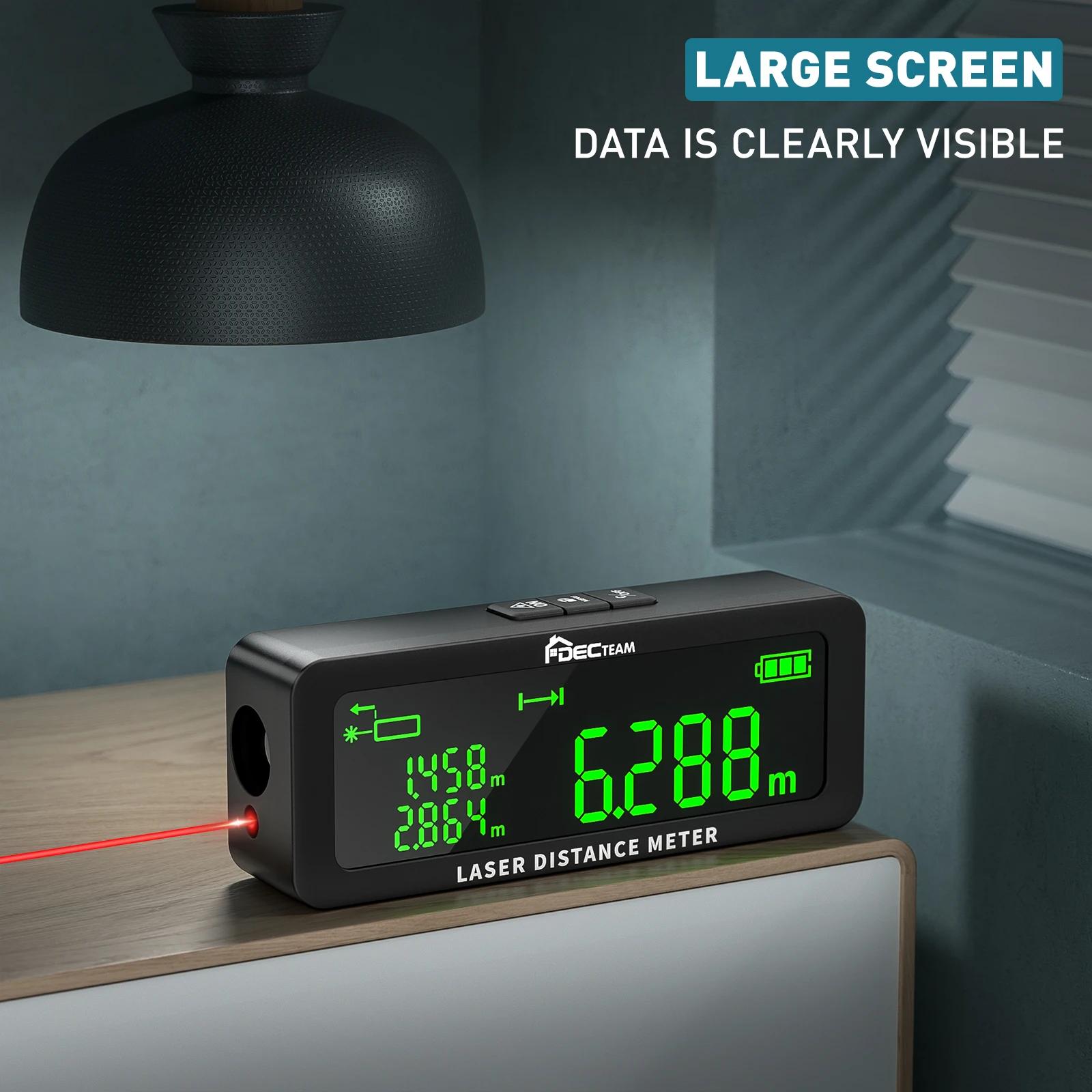 Laser Rangefinder Distance Meter Decteam Laser Rangefinder 165ft/50M Laser Distance Meter With LCD Display And Multiple Angle Distance Area Volume Measure Tool
