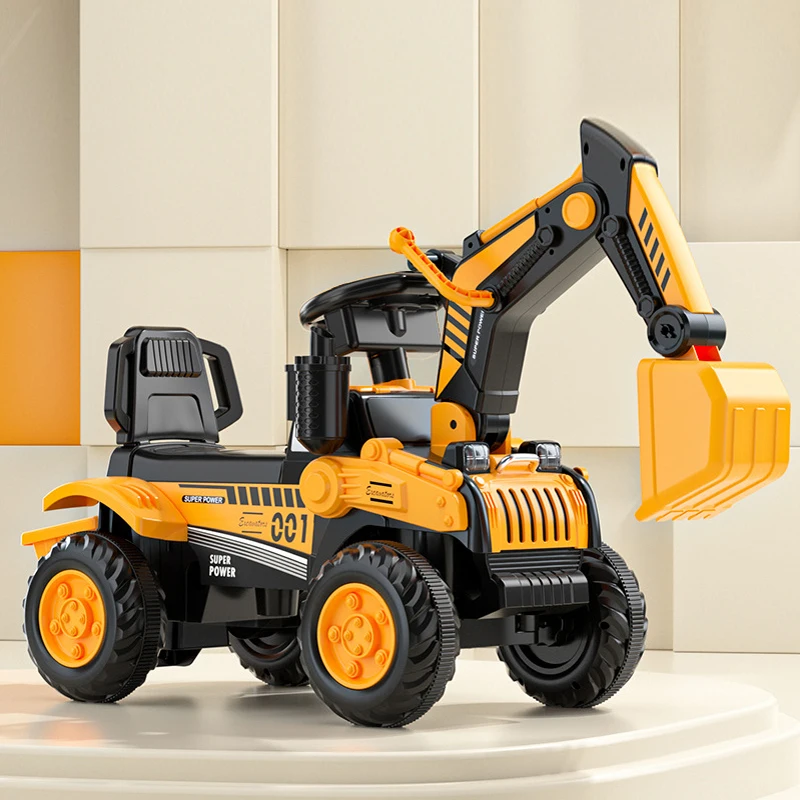 Children's Electric Excavator Construction Vehicle Remote Control Car Excavator Toy with Light and Music For 1-6 years old