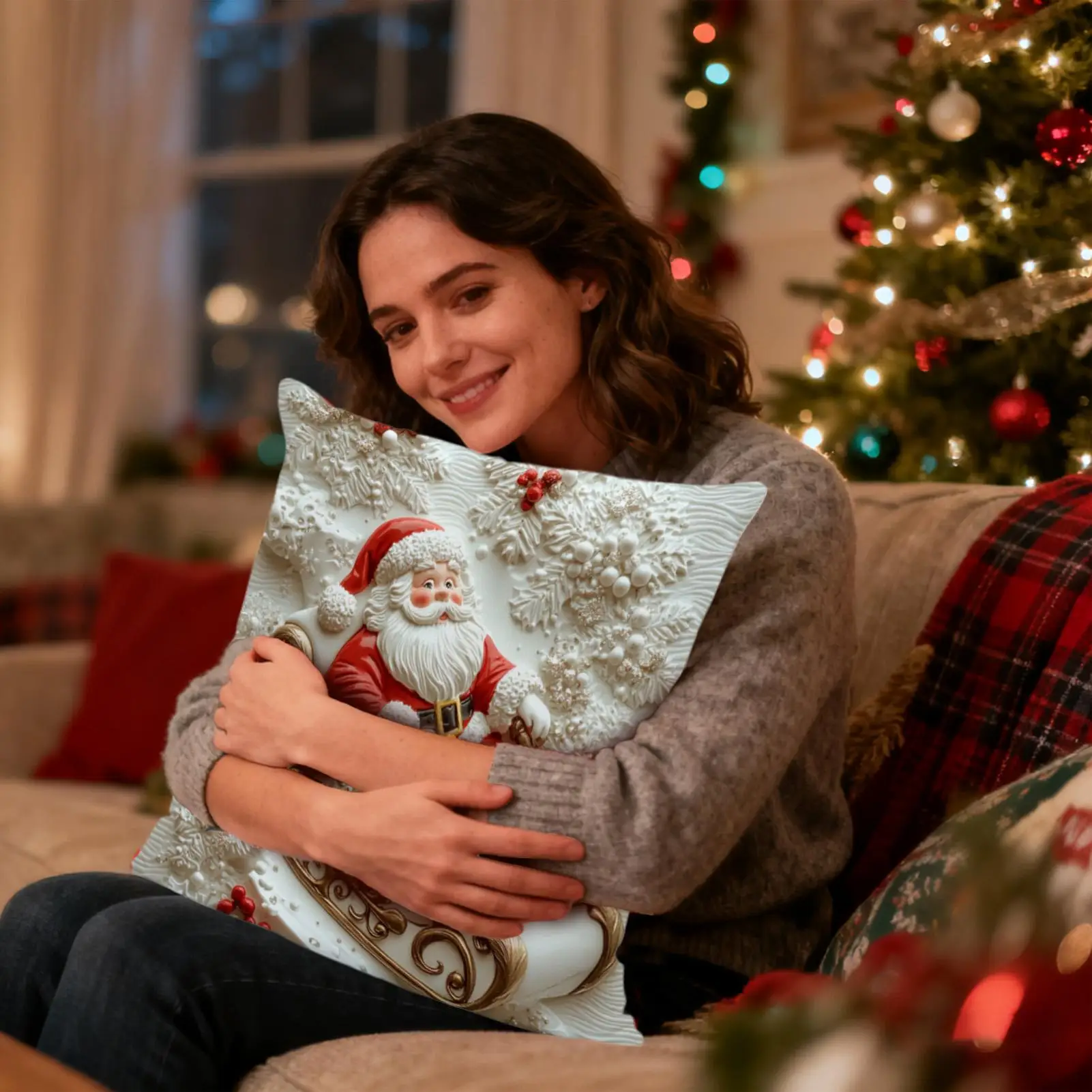 Christmas Pillowcase Modern Decor 18x18inch Christmas Pillows For Couch For Home Room Bedroom Living Couch Sofa Bed Patio Porch