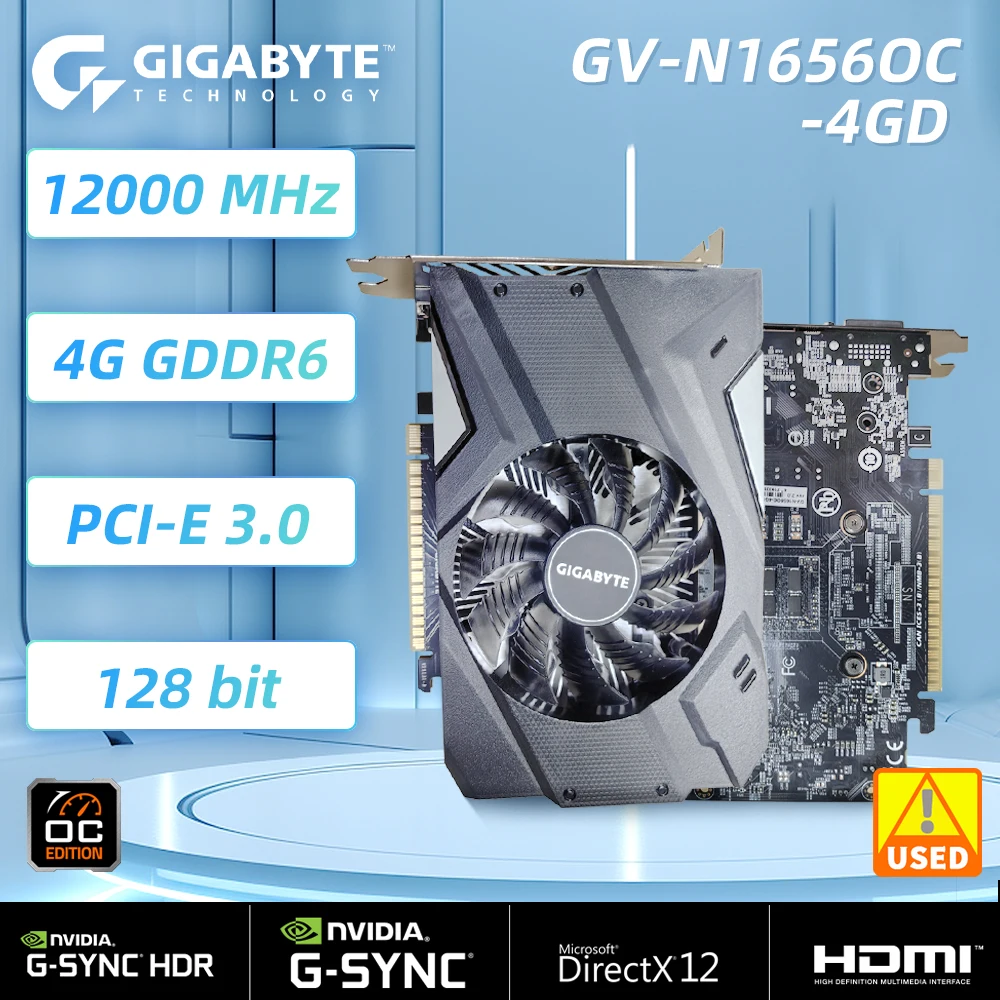 GIGABYTEGeForceGTX1650D6OC4GPCIExpress30x16VideoCard