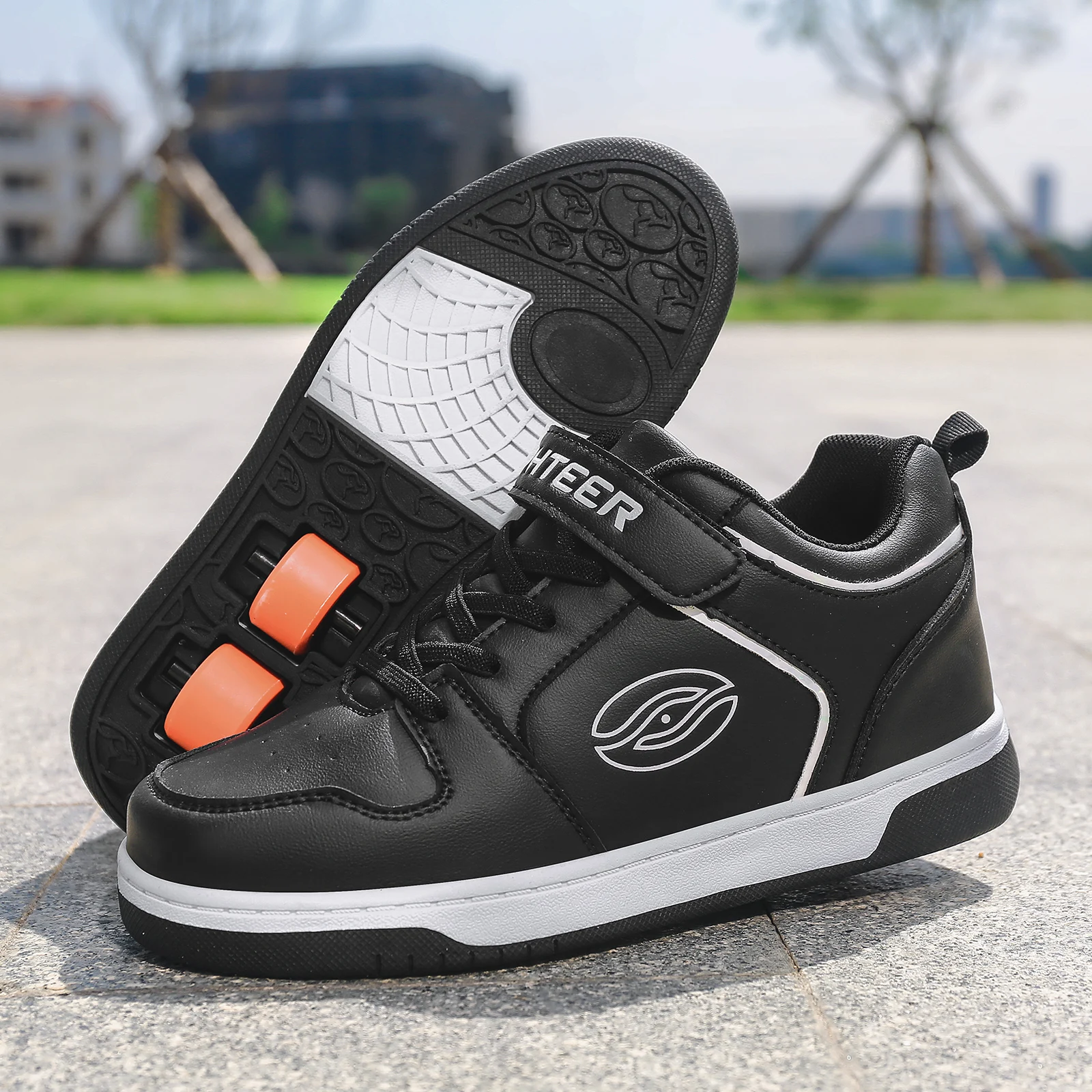 Chaussures à Roulettes Enfants - Mode Baskets - Marque - Noir