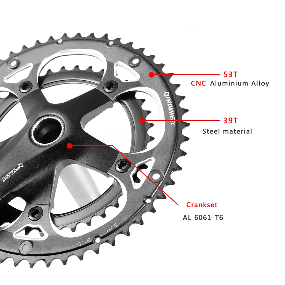 Prowheel ε ũ ũũ, 9S/10S  üθ ũũ 39-53T üθ BB ϴ 귡Ŷ, 170mm ũũ 903g