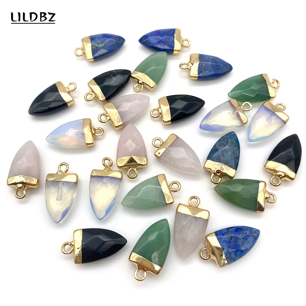 

Natural Stone Opal Lapis Lazuli Pendants Facet Flat Conical Jewelry DIY Bracelets Necklace Earrings Pendants Charms Accessories