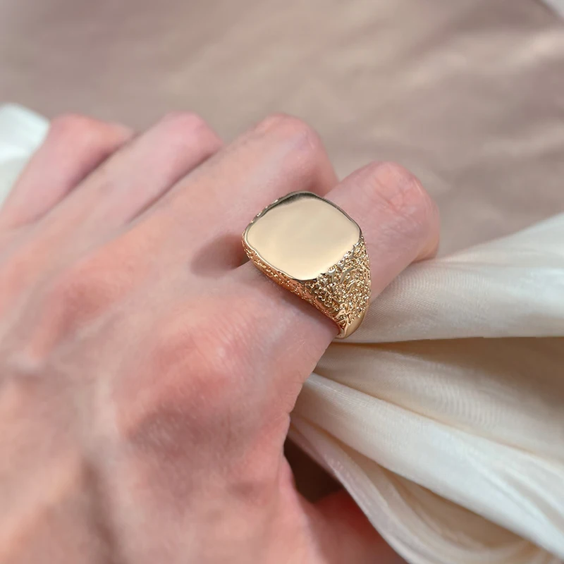 Gold Color Ring Finger Ring Men's Rose Gold Color Ring For Man