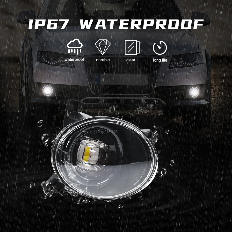 WISGOL Mistlampen compatibel met Audi A1 A4 Wagon A5 A6 Q3 (8X 8K2/8K5 8T/8F 4G2/4G5/4GH 8UB/8UG) VOLKSWAGEN Passat CC (357), H11-55W, vervangingsonderdeel, 1 paar (paar grijs