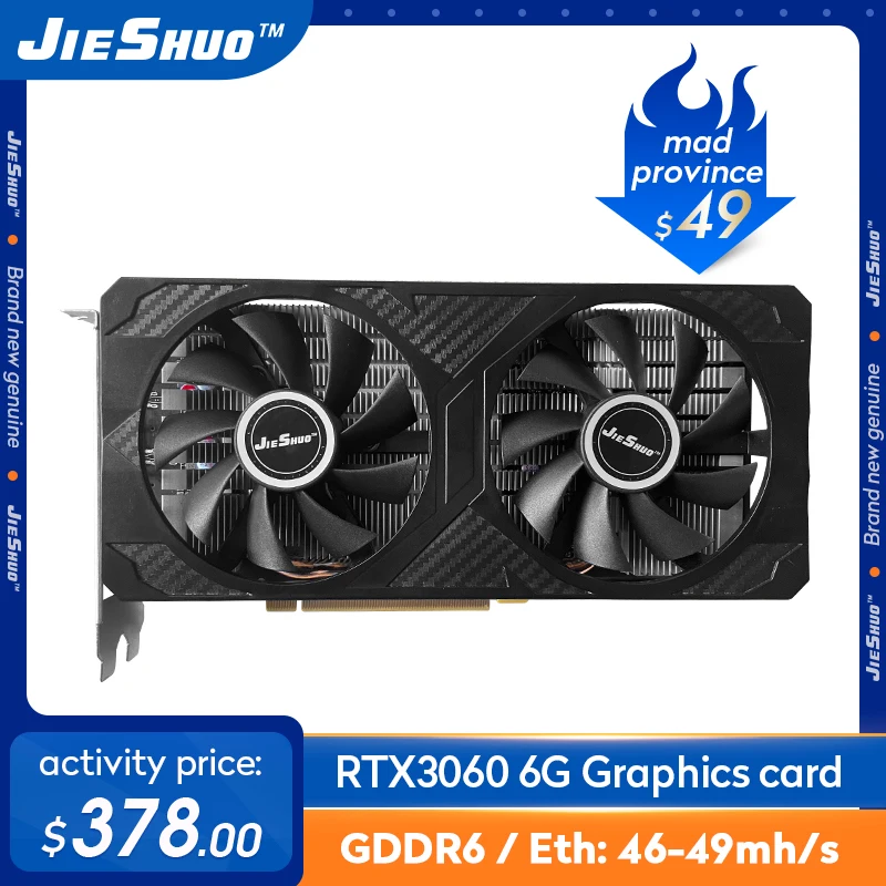  ETH 46-49mh, новая видеокарта RTX3060 6 ГБ для майнинга без LHR, RTX 3060 полностью совместима с играми и майнингом! Видеокарта Nvidia 