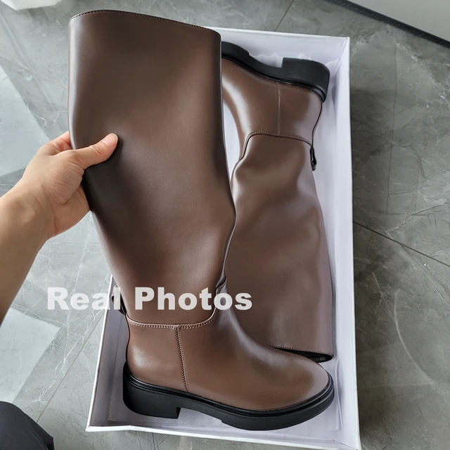FEDONAS 2023 Ins ZA Genuine Leather Knee High Boots For Women Thick Heeled Autumn Winter Warm Shoes Woman High Motorcycle Boots 3