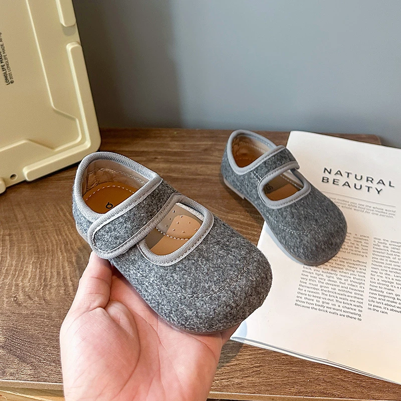 Suede Leather Ballet Flats for Girls Soft Sole Autumn