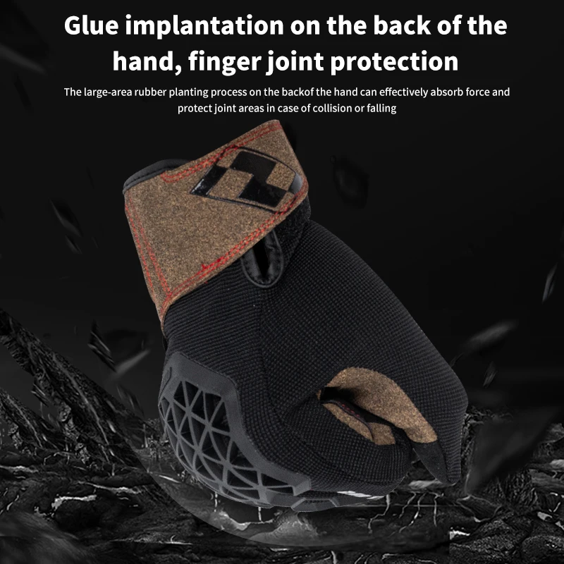 Motor Air New Motorcycle Gloves Riding Gears Summer Breathable Grid Leather Cushioning Shock Absorption Anti-slip Wear-resistant - 4