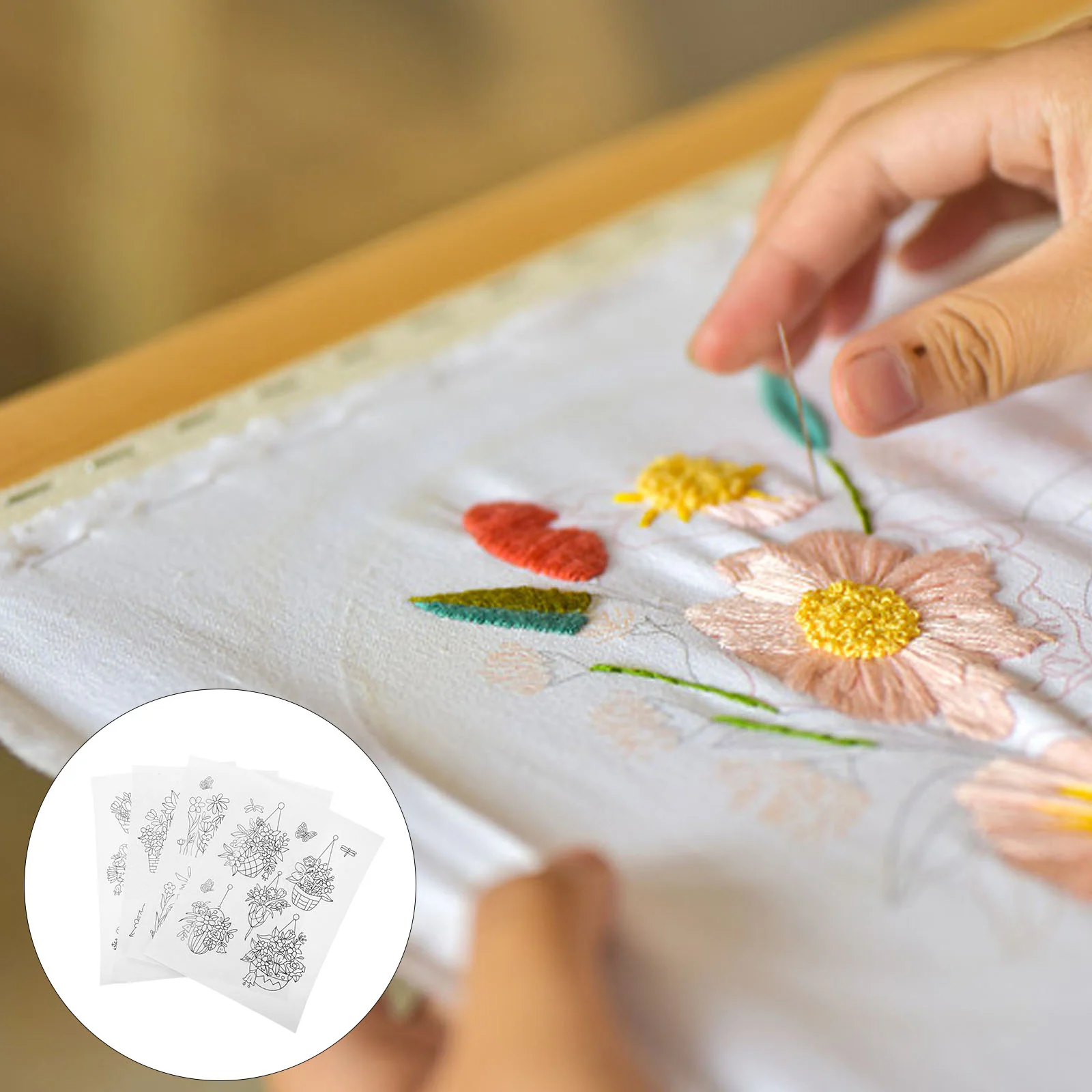 

4 Sheets Embroidery Stabilizer Apron Skirt Water-soluble Paper Portable Crafting Dissolving Backing Dissolve Baseball Cap