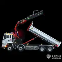 LESU 1/14 Simulation truck remote control model Metal toy hydraulic ro-ro truck crane full unloading paint 1