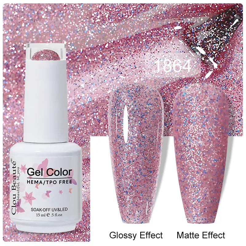 Clou Beaute 15ml Black Red Semi-Permanent Gel Nail Polish