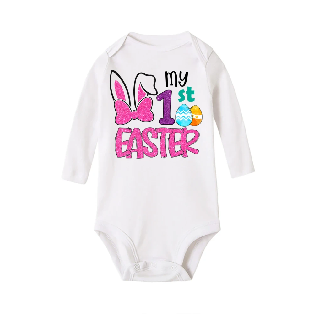 My First Easter Baby Romper Newborn Holiday Bodysuit Bunny Printed Long Sleeve Clothes Ester Party Boys Girls Outfits Jumpsuit 4