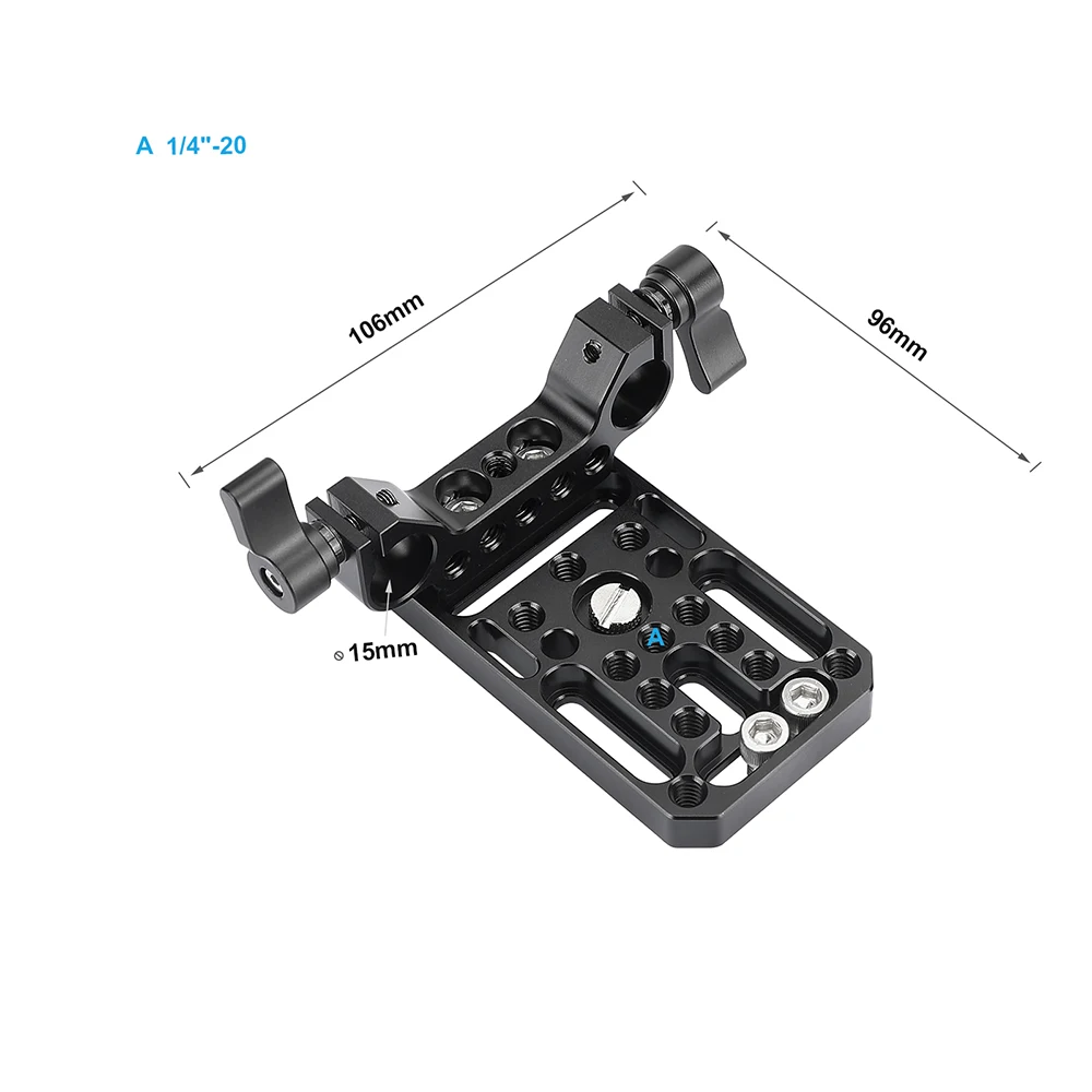 

SZRIG Universal Camera Baseplate Integrated With 15mm Dual Rod Clamp For Shoulder Support Rig Tripod or Cage