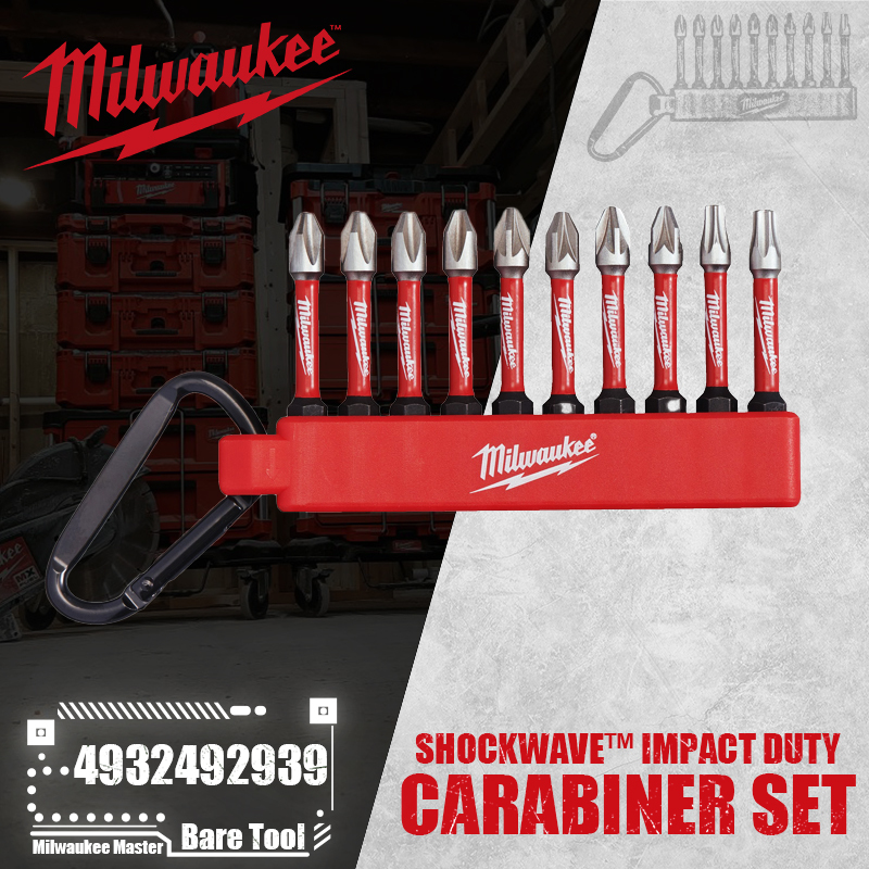 Milwaukee 4932492939 SHOCKWAVE™ IMPACT DUTY CD Carabiner Set 2 - 10 PC Power Tool Accessories