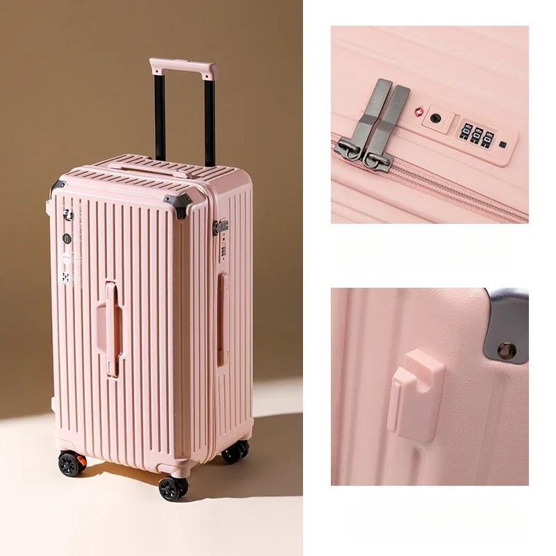 Super Large Capacity Travel Suitcase 20 24 26 28 inch Password Lever  Luggage with Brake Shock Absorption Silent Universal Wheels - AliExpress