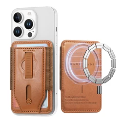 Universal Magnetic Adhesive Phone Wallet with Magsafe Compatibility (Light brown)
