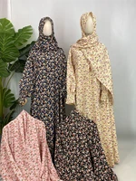 Ramadan Eid Floral Khimar Abaya dubaï femmes musulmanes Robe avec foulard Kebaya Robe Caftan Marocain Femme musulmane Islam caftan 2