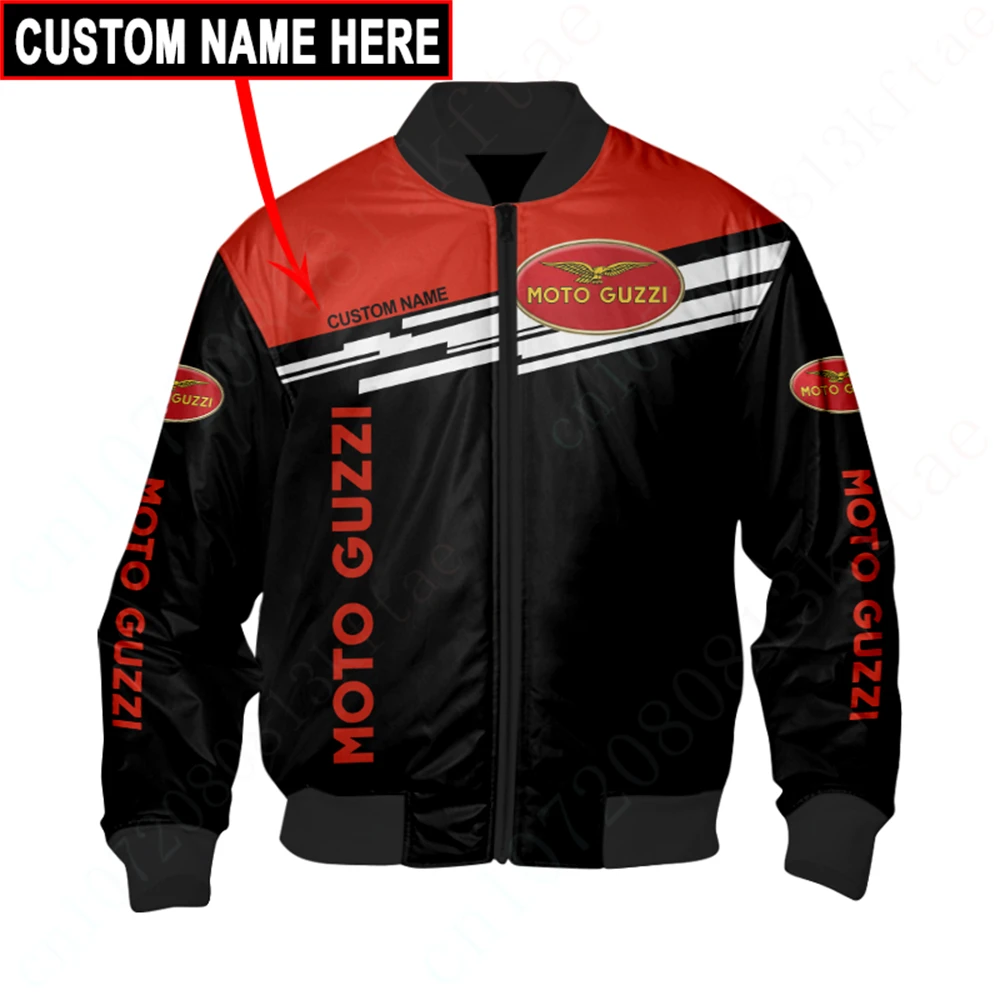 

Moto Guzzi Bomber Jacket Jackets For Men's Clothing 3D Windbreaker Thick Coats Harajuku Parkas Techwear Baseball Uniform Jacket