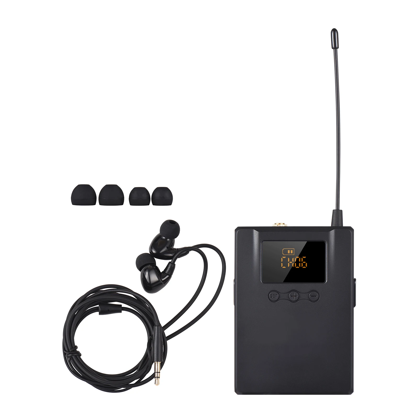 TAKSTAR WPM-300R Wireless Audio Receiver with In-ear Earphone UHF Bodypack Receiver LED Digital Display for Stage Studio