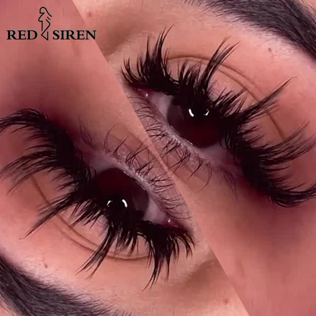 RED SIREN Eyelashes New Design Wet Manga Lashes Korean Makup Fashion Long Thick Natural Fake Eyelashes