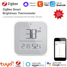 

Tuya ZigBee/Bluetoot Smart Temperature And Humidity Sensor With LED Screen Work With Alexa Google Assistant Via Tuya Zigbee Hub