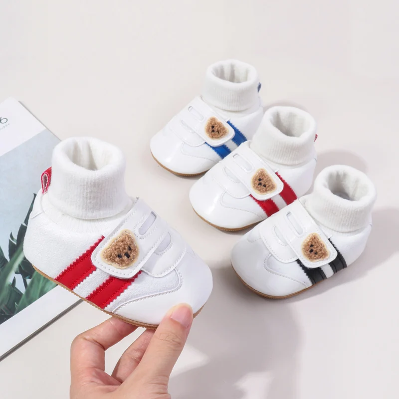 Baby Shoes Soft Cotton Sock Shoes Ankle-covered Style Spring & Autumn High Quality Sneakers Cute Design Newborn Prewalker Shoes 3