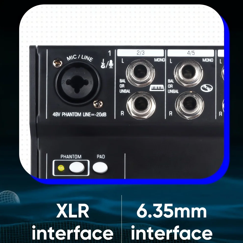 Portable Mixing Console 4 Channels Soundcard USB Play Record Computer Playback Mini Audio Mixer Broadcast Podcast TG502