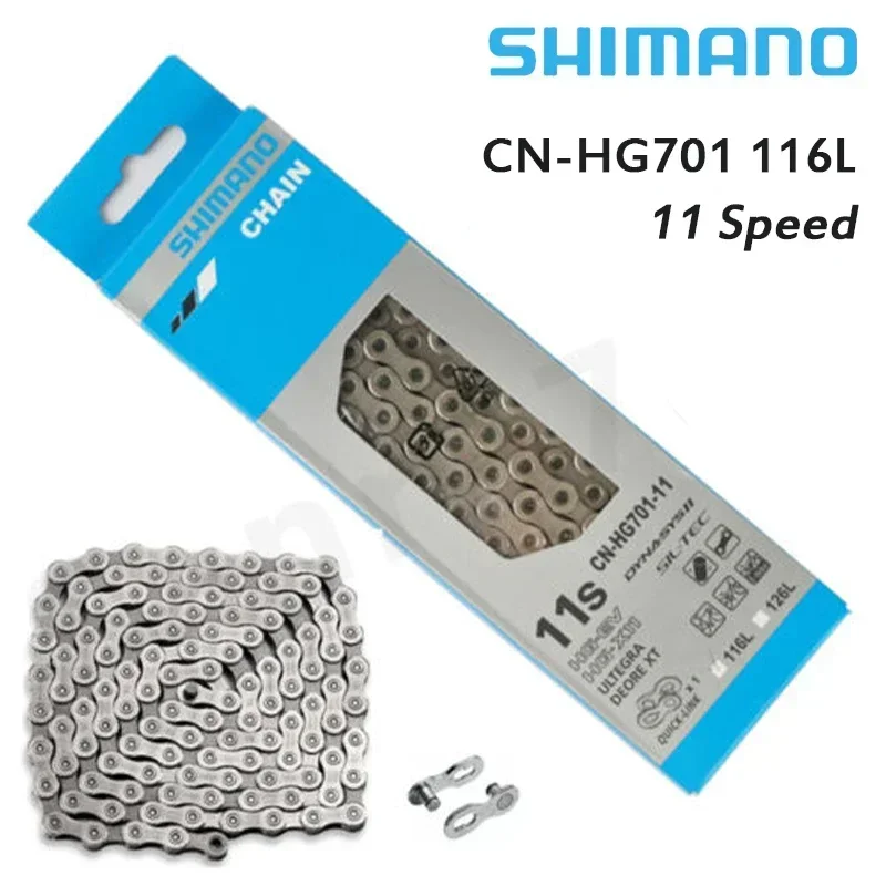 Shimano CN-HG701 11 Speed Chain Ultegra Deore XT Bike Chain 11v MTB Current HG701 Chain for Road E-Bike 116L Quick Link 11s 10 speed mtb mountain bike road chain x10el silver hollow chain 116l with link 10 20 30 speed bicycle chain