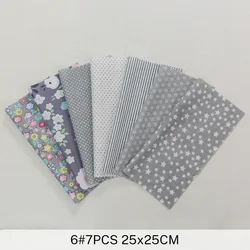 7 - Piece Cotton Flower Fabric Set - 25X25cm (6)