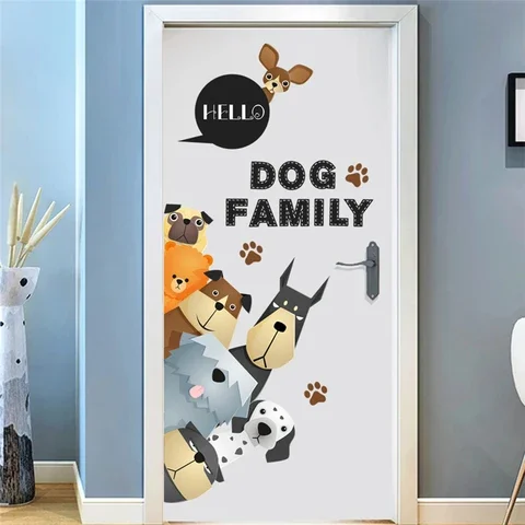 

cartoon dogs family wall stickers for kids rooms car door refrigerator window home decor pvc wall decals diy mural art posters