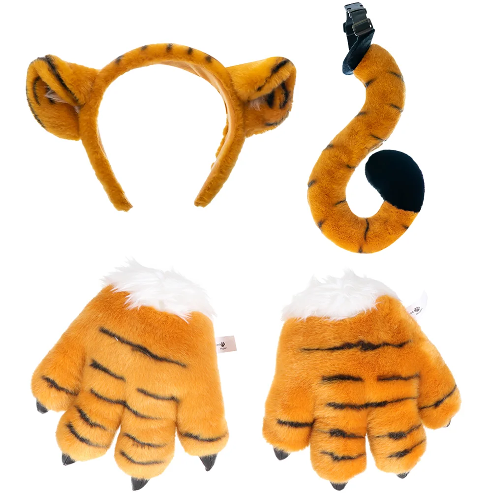 

Tail Tiger Kids Party Headband Tails Ear Animal Props Ears Child