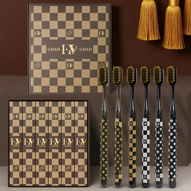 Luxury Soft Bristle Toothbrush Gift Set with Silk Handle and Wide Head