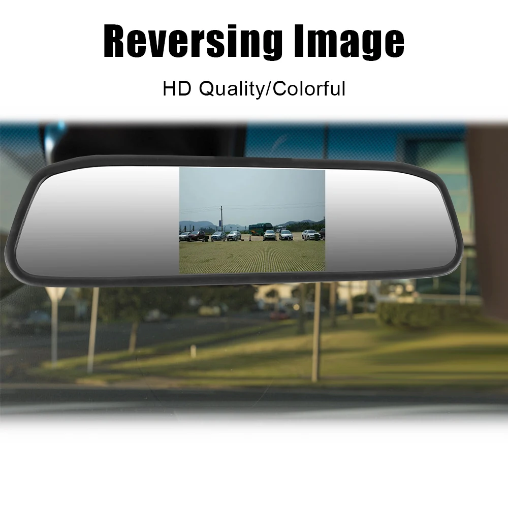 Universal TFT LCD Color Monitor 4.3 Inch Rearview Car Rearview Mirror Display HD Video Auto Parking Monitor