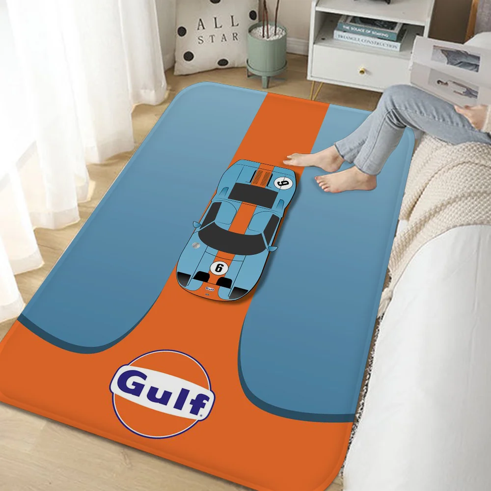 Gulf Racing Car Entrance Door Mat Washable Non-Slip Living Room Sofa Chairs Area Mat Kitchen Welcome Doormat 6