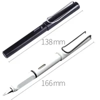 0.38mm 1 Fountain Pen +10 Refills Set Black Blue Red Ink EF Nib Student School Office Stationary Refillable Writing Supplies 2